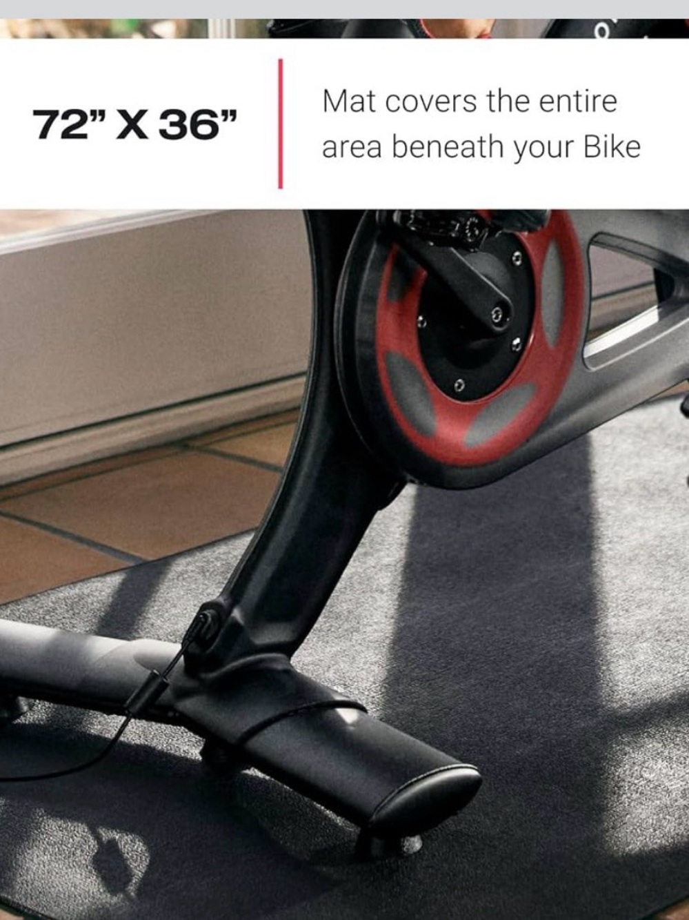 Peloton Bike Mat, Exercise Equipment Floor Protector, Black, 72" x 36"